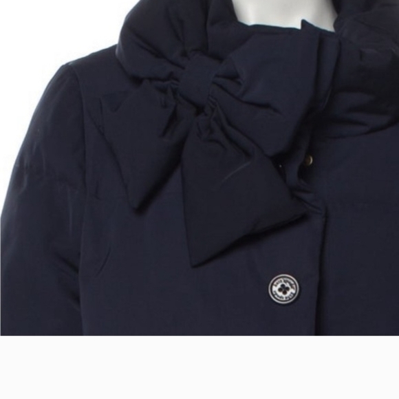 Kate Spade Women's Navy Puffer Coat With A Bow Detail - Picture 7 of 7
